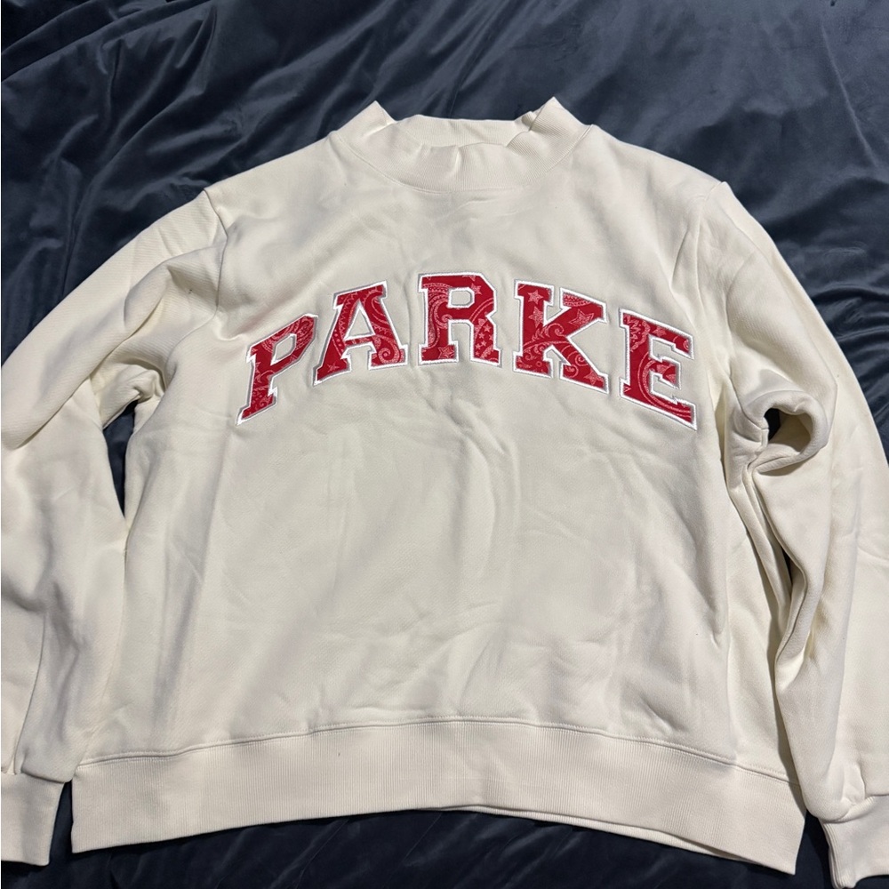 PARKE Cream Red Bandana Lettering Sweatshirt
